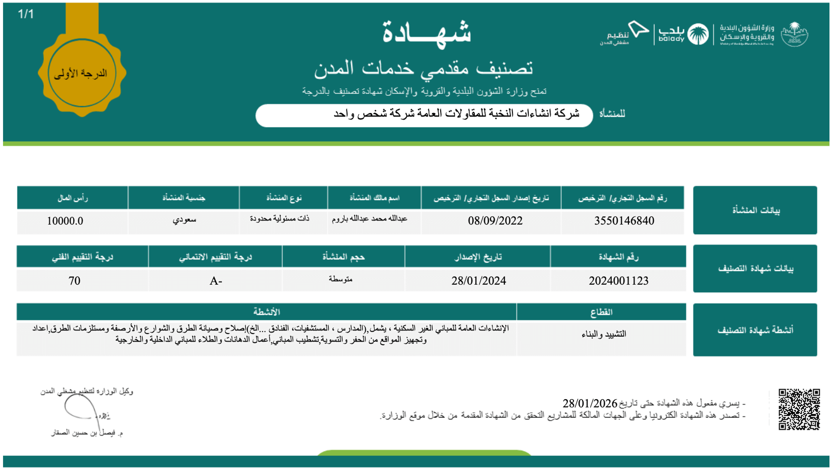 Enshaat Al-Nokhba license